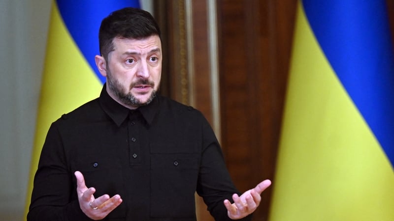 Volodymyr Zelensky will speak to TDs and Senators in person today (file pic)