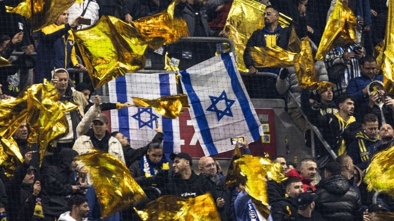 Maccabi Tel Aviv supporters at a Europa League match in Amsterdam last year