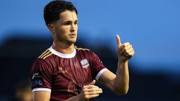 Patrick Hickey of Galway United after his side's victory in the SSE Airtricity Men's Premier Division match between Galway United and Cork City at Eamonn Deacy Park in Galway.