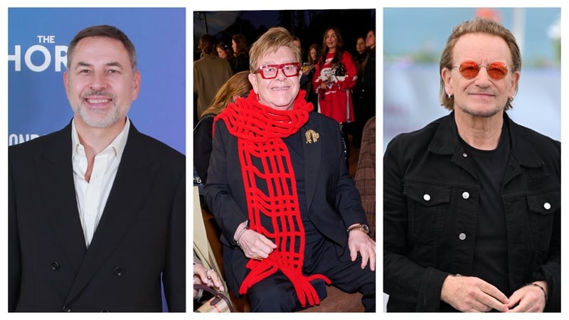 David Walliams, Elton John and Bono