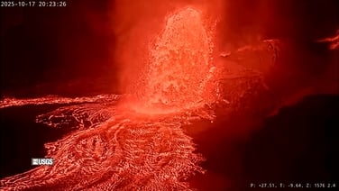Molten lava erupts from Kilauea volcano in Hawaii