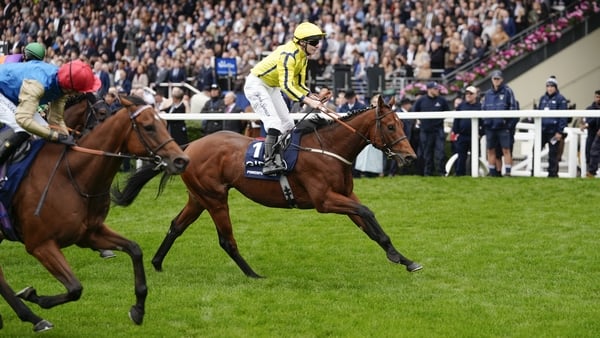 ASCOT, ENGLAND - OCTOBER 18: Jamie Spencer riding Powerful Glory (yellow) win The Qipco British Champions Sprint Stakesat Ascot Racecourse on October 18, 2025 in Ascot, England. (Photo by Alan Crowhurst/Getty Images)