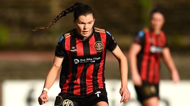 Aoibhe Brennan of Bohemians during the Sports Direct Women's FAI Cup semi-final match between Bohemians and Treaty United at Dalymount Park in Dublin