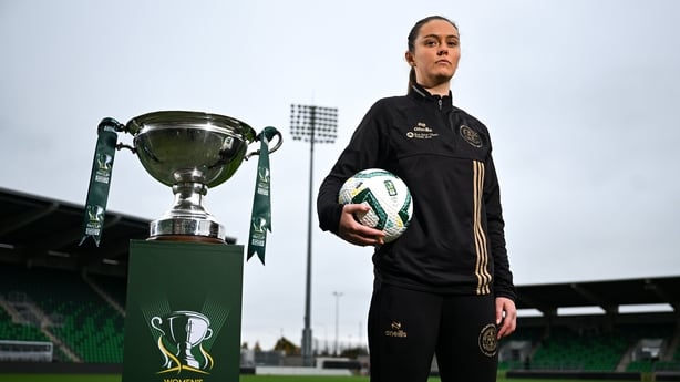 Lisa Murphy of Bohemians poses for a portrait during the Sports Direct Women's Cup Final media day at Tallaght Stadium in Dublin