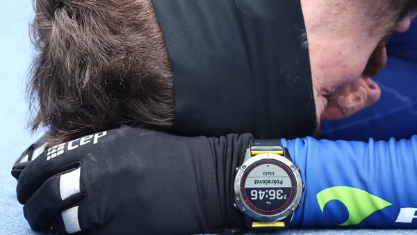 Garmin watch on a runner