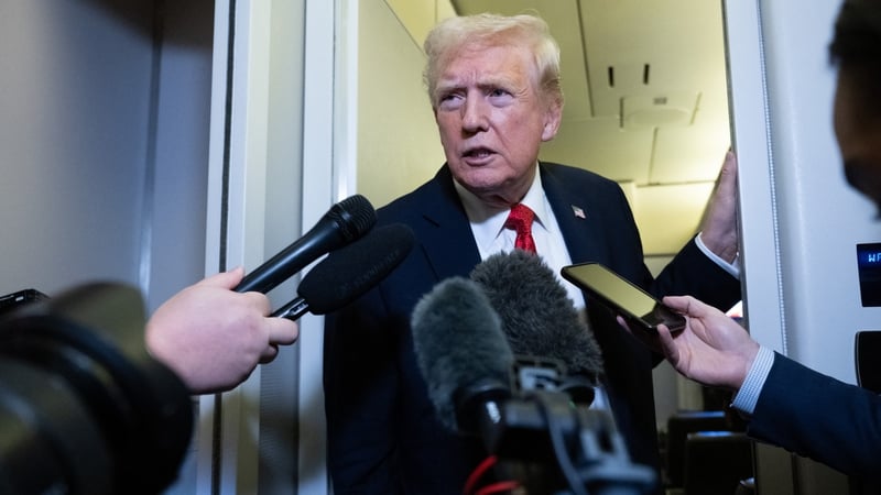 US President Donald Trump spoke with media on board Air Force One