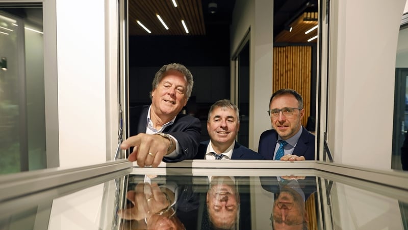 Minister of State Robert Troy (right) and Minister of State Kevin 'Boxer' Moran (centre) officially opened NorDan's new showroom in Athlone, joined by Sean Luskin MD