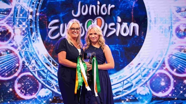 Lottie O'Driscoll-Murray celebrates her Junior Eurovision selection with her mother, Celine O'Driscoll