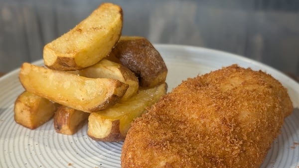chicken kiev and chips
