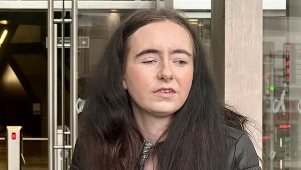 Photo of Niamh Kelly outside court. Ms Kelly was left with lifelong injuries after Josh O Brien assaulted her for up to six minutes on the street in in Dublin in September 2024.
