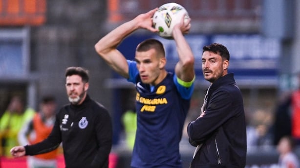 Celje head coach Albert Riera during the UEFA Europa League third qualifying round second leg match between Shamrock Rovers and Celje at Tallaght Stadium in Dublin.