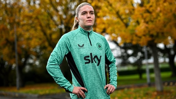 Jamie Finn poses for a portrait during a Republic of Ireland women media day at the FAI Headquarters in Abbotstown, Dublin