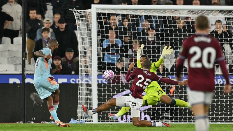Brentford striker Igor Thiago with the opening goal of the game at the London Stadium