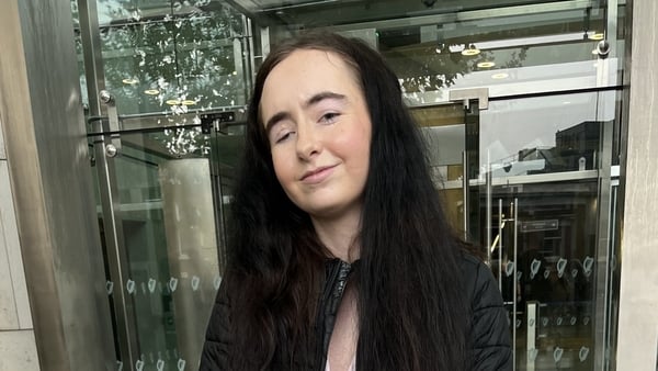 Niamh Kelly standing outside court