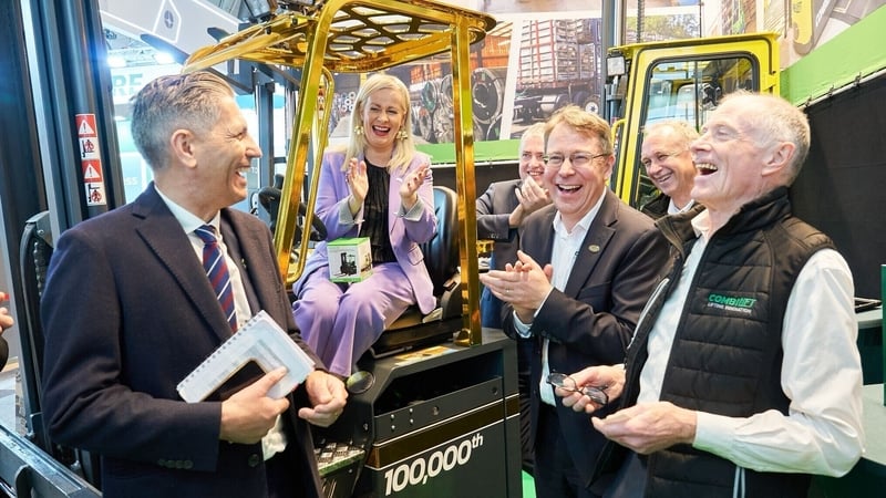 Combilift showcasing its 100,000th Golden Combi-CBE forklift at EuroBLECH in Germany