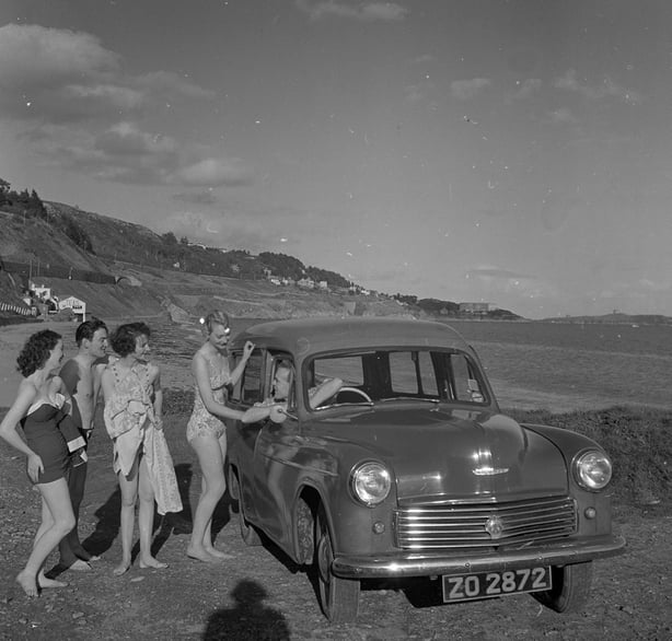 Killiney beach on the 1953 August bank holiday. Courtesy of Dublin City Library & Archive