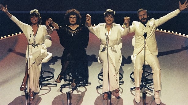 Twink, Dory Previn, Terry Neeson and Colm Wilkinson in 'Hunky Dory' in 1980. 