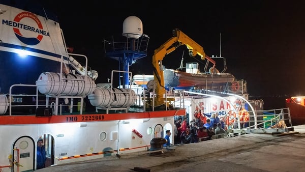 The Mare Jonio ship of Mediterranea Saving Humans, a non-governmental organisation in Italy