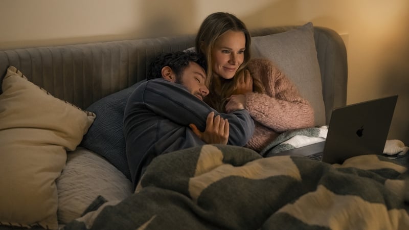 Adam Brody and Kristen Bell in season two of Nobody Wants This, landing on Netflix today