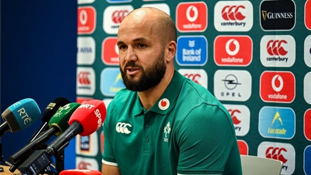 20 October 2025; Jamison Gibson-Park during a Ireland Rugby media conference at the IRFU High Performance Centre in Dublin. Photo by David Fitzgerald/Sportsfile