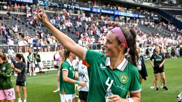 Caitlin Hayes of Republic of Ireland after the women's international friendly match between the USA and Republic of Ireland at TQL Stadium in Cincinnati, Ohio, USA