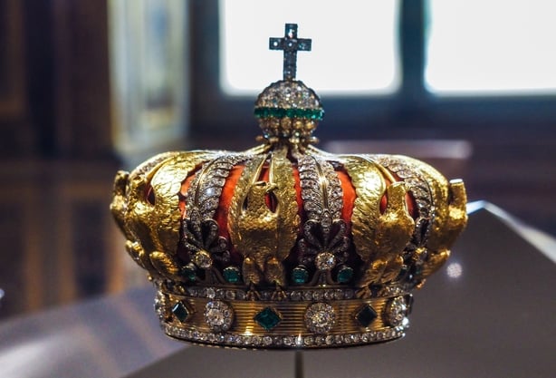 Crown of the head of the Empress Eugenie presented in the Apollo gallery housing the royal collection of gems and diamonds of the French crown in Paris in France on May 20 of 2021. (Photo by Maeva Destombes / Hans Lucas via AFP)
