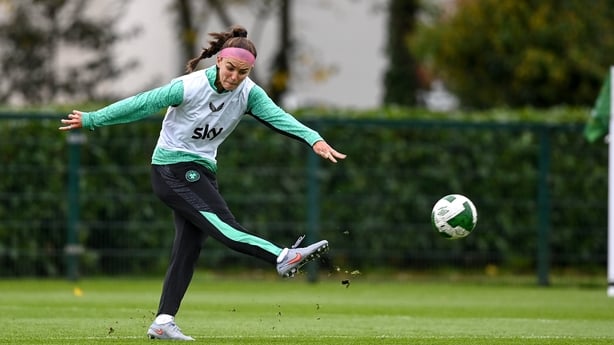 Caitlin Hayes during a Republic of Ireland women training session at the FAI National Training Centre in Abbotstown