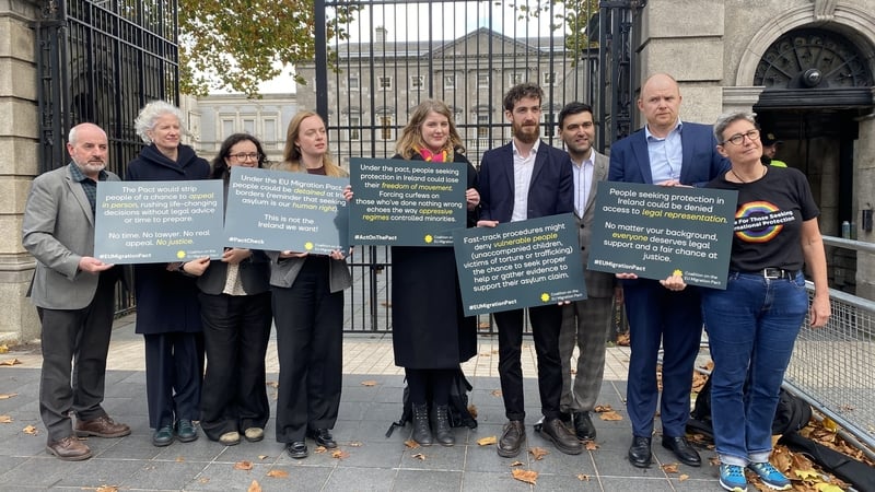 Organisation representatives prior to the Joint Committee on Justice and Migration this afternoon