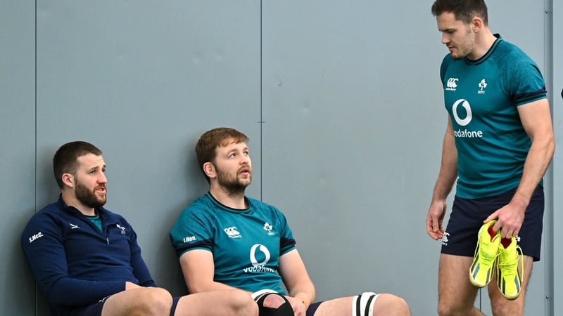 Stuart McCloskey, left, Iain Henderson and Jacob Stockdale will be pushing for a place in the matchday squad against New Zealand