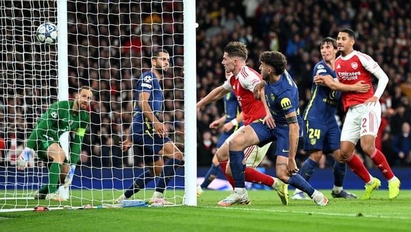 LONDON, ENGLAND - OCTOBER 21: Viktor Gyoekeres of Arsenal scores his team's fourth goal during the UEFA Champions League 2025/26 League Phase MD3 match between Arsenal FC and Atletico de Madrid at Arsenal Stadium on October 21, 2025 in London, England. (P
