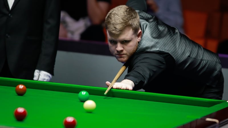 Aaron Hill will face either Mark Allen or Ben Woollastan for a place in the quarter-finals of the Northern Ireland Open