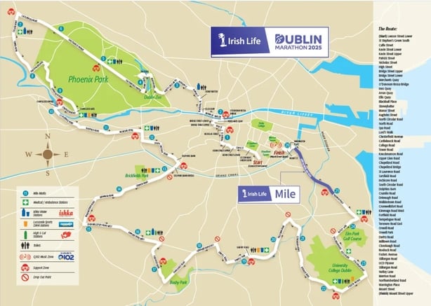 Irish Life Dublin Marathon 2025 route