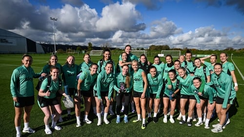 Kelly Brady was presented with the award after Republic of Ireland training