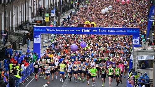 A general view of the 2024 Irish Life Dublin Marathon start line. Photo: Getty Images