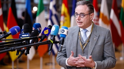Bart De Wever spoke to reporters as he arrived in Brussels for an EU leaders' summit