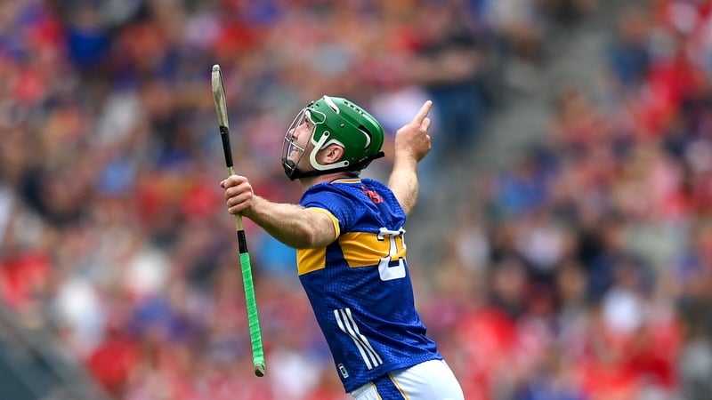 Noel McGrath celebrates his late score for Tipperary in the 2025 All-Ireland final win over Cork