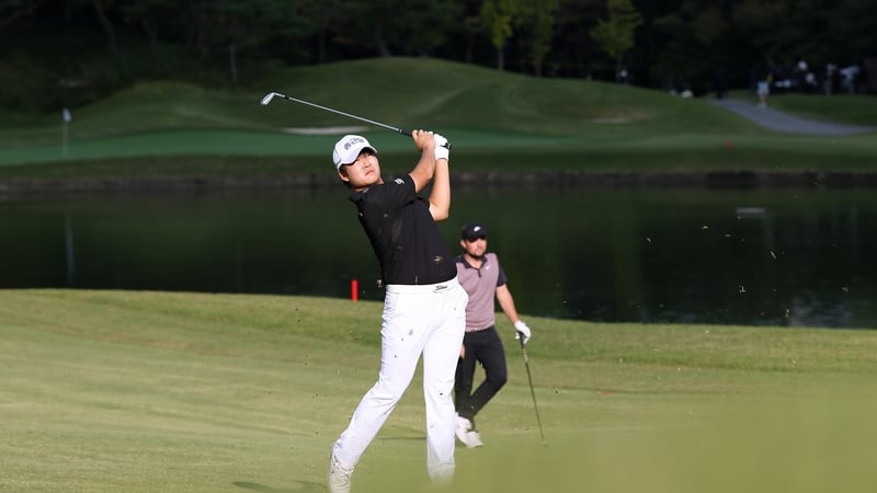 MK Kim on the 14th fairway during the first round of the Genesis Championship