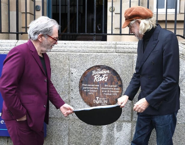 Bob Geldof and Pete Briquette of The Boomtown Rats