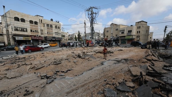 damaged roads and destroyed buildings in tubas in the west bank