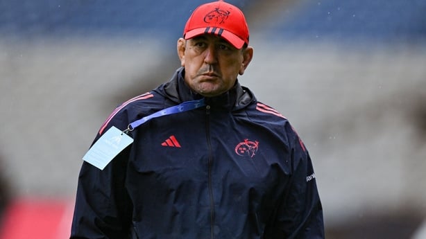 18 October 2025; Munster head coach Clayton McMillan before the United Rugby Championship match between Leinster and Munster at Croke Park in Dublin. Photo by Brendan Moran/Sportsfile