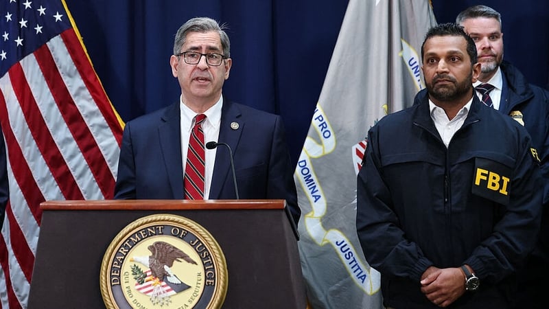 US Attorney for the Eastern District of New York Joseph Nocella speaks alongside FBI Director Kash Patel during a news conference