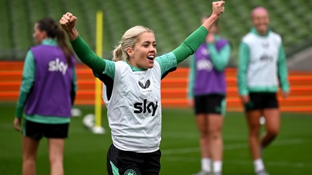 Denise O'Sullivan during a Republic of Ireland women training session at the Aviva Stadium in Dublin