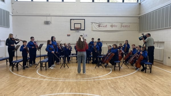 Members of the Irish chamber Orchestra play their instruments