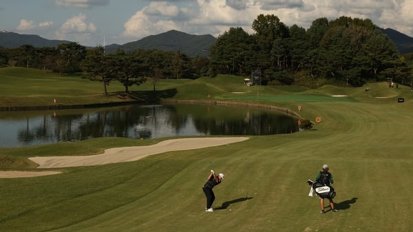 CHEONAN, SOUTH KOREA - OCTOBER 23: Sungjae Im of South Korea plays a shot o the 12th hole during the first round of the Genesis Championship 2025 at Woo Jeong Hills Country Club on October 23, 2025 in Cheonan, South Korea. a. (Photo by Luke Walker/Getty I