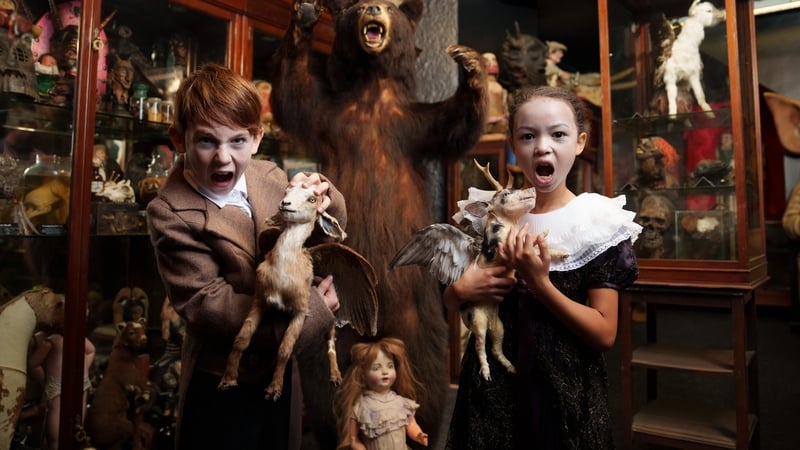 Danny McCarthy (8) and Kayla Robertson (8) at the launch of the Dublin City Council Bram Stoker Festival