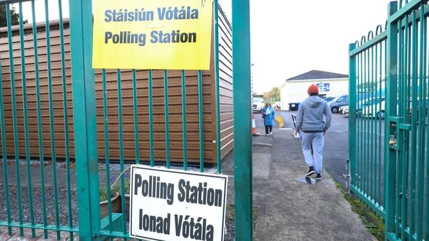 Photo shows the polling place in Kingswood Community centre in Tallaght