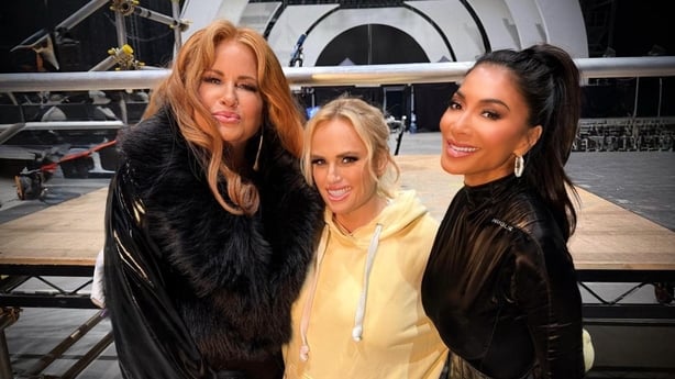 Jennifer Coolidge, Rebel Wilson and Nicole Scherzinger on the set of Girl Group