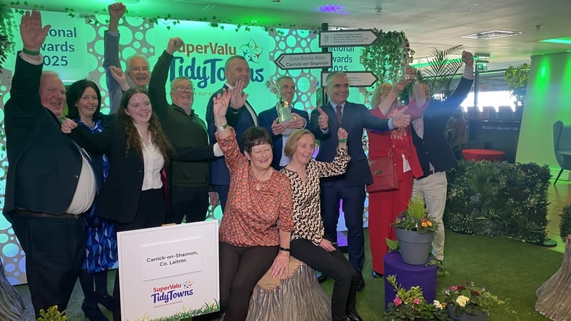 Carrick-on-Shannon in Co Leitrim named Ireland's Tidiest Town and overall winner of Ireland's Tidiest Small Town