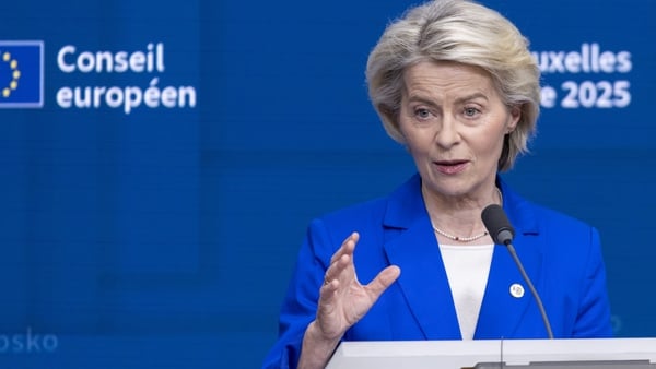 President of the European Commission Ursula von der Leyen holds a press conference