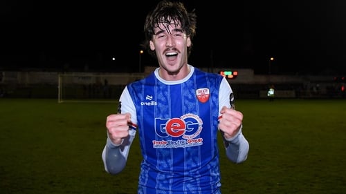 Joe Hanson's goal was the difference as Treaty United enjoyed a first leg win